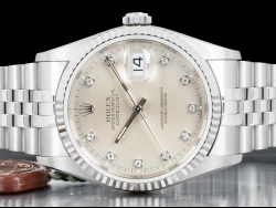 Rolex Datejust 36 Argento Jubilee Silver Lining Diamonds Dial  16234